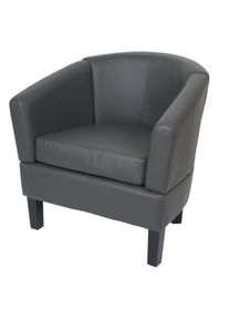 Lounge-Sessel HWC-O17, Sessel Clubsessel Cocktailsessel, FSC&reg;-zertifiziert Kunstleder ~ grau