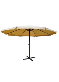 Sonnenschirm &Oslash; 5m mit Volant, Gastronomie Polyester/Alu - Creme ohne St&auml;nder (Meran Pro)