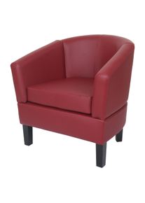 Lounge-Sessel HWC-O17, Sessel Clubsessel Cocktailsessel, FSC&reg;-zertifiziert Kunstleder ~ bordeaux