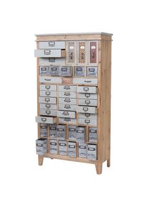 Apotheker-Schrank HWC-A43, Kommode, Tanne Holz massiv Vintage Shabby-Look 152x81x34cm