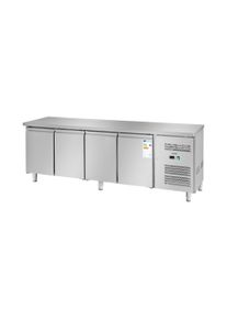Hűtőpult - 450 l - 4 rekesz - 227 x 64 cm - B energiaoszt&aacute;ly - rozsdamentes ac&eacute;l - ROYAL CATERING RCLK-S449