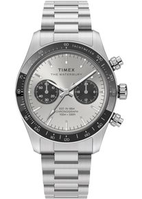Chronograph Timex "WATERBURY HERITAGE", silber (silberfarben), Armbanduhren, Damen, Chronograph, Quarzuhr, Armbanduhr, Herrenuhr,Edelstahlarmband,Stoppfunktion