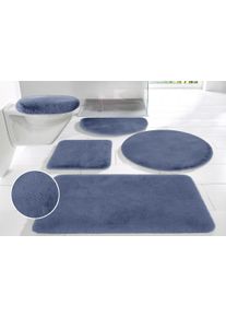 Badematte OTTO HOME "Rabbit Badematten, Badvorleger, Badezimmer Teppich" Gr. 8, blau, H:30mm, Polyester, Badematten, Badematte, Kaninchenfell-Haptik, Badteppich, rechteckig, rund & als 3-tlg. Set