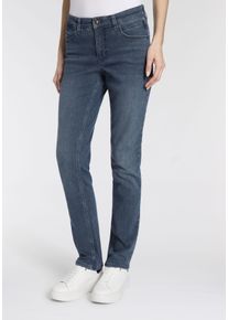Stretch-Jeans MAC "Melanie", Damen, Gr. 46, L&auml;nge 32, ashblau authentic, Denim/Jeans, Obermaterial: 70% Baumwolle, 17% Polyester, 11% Lyocell, 2% Elasthan, figurbetont lang, Jeans Stretch-Jeans, Gerade geschnitten