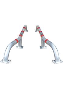 LKW-Einfahrhilfe, Rammschutzb&uuml;gel Set, LxBxH 2800 x 108 x 280 mm, Paar, verzinkt/rot Black Bull