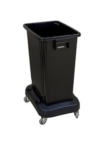 Wertstoffsammler mit Fahrwagen, schwarz, 60 Liter eurokraft pro