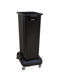 Wertstoffsammler mit Fahrwagen, schwarz, 80 Liter eurokraft pro