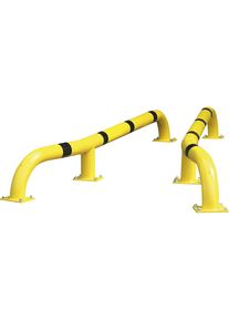 LKW-Einfahrhilfe, Rammschutzb&uuml;gel Set, LxBxH 2800 x 108 x 280 mm, Paar, gelb/schwarz Black Bull