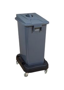 Wertstoffsammler mit Fahrwagen, Deckel grau, 60 Liter Probbax