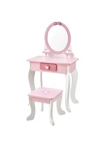 My Baby Lou Schminktisch, Rosa, Wei&szlig;, Kunststoff, Holzwerkstoff, Herz, 1 Schublade(n) Schubladen, rechteckig, A-Form, 29x87x48 cm, EN 71, Schlafzimmer, Schminktische