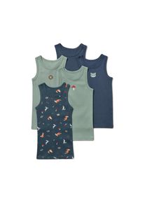 Tchibo - 5 Kinder-Unterhemden - Jungen - Gr. 86/92 - dunkelblau/print