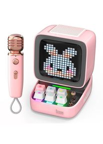 Divoom Ditoo-Mic Mini Karaoke Machine Pixel Art Bluetooth Speaker - Pink