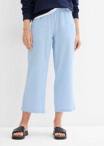 bonprix Musselin-Culotte aus Baumwolle, blau, Gr.46, Stylische Musselin-Culotte mit elastischem Bund., aus 100% Baumwolle,Musselin