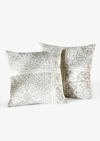 bonprix Față de pernă cu ornamente (set/2 buc.), gri, Pachet/2 bucăţi feţe de perne 40/40 cm