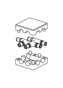 Uponor HK-Kreuzungsfitting 1070690 20 x 16 x 20 mm, mit D&auml;mmbox