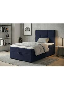 Mid.you , Blau , Textil, Holzwerkstoff , 100x200 cm , gepolstertes Kopfteil, Stoffauswahl , Schlafzimmer, Betten, Boxspringbetten