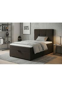 Mid.you , Braun , Textil, Holzwerkstoff , 100x200 cm , gepolstertes Kopfteil, Stoffauswahl , Schlafzimmer, Betten, Boxspringbetten