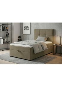 Mid.you , Beige , Textil, Holzwerkstoff , 100x200 cm , gepolstertes Kopfteil, Stoffauswahl , Schlafzimmer, Betten, Boxspringbetten