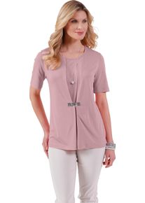 Dames Shirt met korte mouwen en glittersteentjes hortensia Maat 46