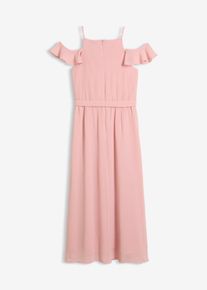 bonprix Rozkloszowana sukienka z szyfonu, r&oacute;żowy, 158