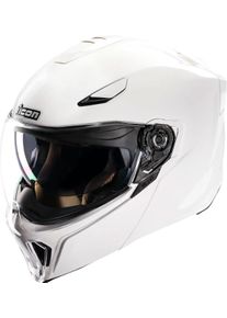 Icon Threshold Solid, kask modułowy , kolor: Biały , rozmiar: XXL