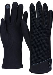 Baumwollhandschuhe styleBREAKER "Touchscreen Handschuhe mit weichem Riffel Muster", Damen, blau (dunkelblau), Obermaterial: 70% Baumwolle CO. 30% Polyester PES., Modisch, Handschuhe Baumwollhandschuhe