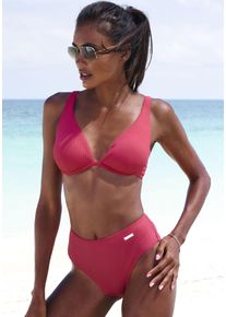 B&uuml;gel-Bikini ELBSAND, Damen, Gr. 44, Cup D, rot (hummer), Recycling-Polyamid, strukturiert, unifarben, Bikini-Sets B&uuml;gel-Bikini, aus trendiger Rippware