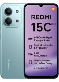 Xiaomi Smartphone "Redmi 15C 5G 4+128GB", Energieeffizienz: A, gr&uuml;n (mint gr&uuml;n), 128 GB, Mobiltelefone, Smartphone