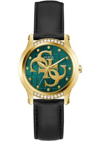 Quarzuhr Guess "ANNETTE", schwarz, Armbanduhren, Damen, Quarzuhr, Armbanduhr, Damenuhr, Lederarmband, analog