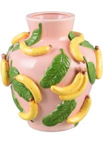 Dekovase Mirrors and More "BANA", vielfarbig, B:23,7cm H:26cm, Keramik, Vasen, Dekovase, Bunte Dekovase mit Bananen