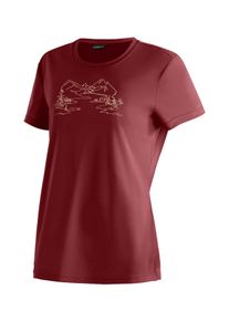 T-Shirt Maier Sports "Wilma Print", Damen, Gr. 40, rot (weinrot), 100% Polyester, Rundhals, Shirts T-Shirt, Damen Kurzarmshirt, leichtes Sommer Funktionsshirt, Rundhals, Reg Fit