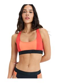 Triangel-Bikini-Top Roxy "Roxy Active Colorblock", Damen, Gr. L, Cup B, rot (poppy rot), Obermaterial: 75% Nylon, 25% Elasthan;, Bikini-Oberteile Triangel-Bikini-Top