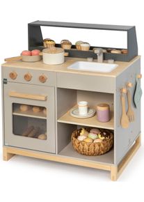 Spielk&uuml;che Musterkind "Prunus, warmgrau/natur", grau (warmgrau, natur), Spielk&uuml;chen, KinderB:62cm H:67cm T:46cm, Holz, Spielk&uuml;che, B:62cm H:67cm T:46cm