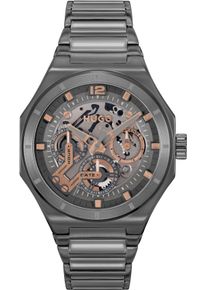 Multifunktionsuhr Hugo "GRAIL SKELETON", grau, Armbanduhren, Damen, Multifunktionsuhr, Armbanduhr, Quarzuhr, Herrenuhr, Datum, Edelstahlarmband