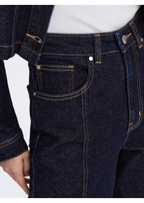 High-waist-Jeans Only "ONLHOPE HW WIDE DNM MAE1288", Damen, Gr. 26, L&auml;nge 30, blau (dunkelblau denim), Denim/Jeans, Obermaterial: 99% Baumwolle, 1% Elasthan, unifarben, lang, Jeans High-waist-Jeans
