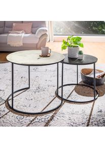 Couchtisch PAROLI, grau (gl&auml;nzendes und schwarzes messing, messing, schwarz, messing, schwarz, silber), B:62cm H:49cm T:62cm, Tische, Couchtisch