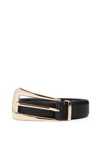 Lederg&uuml;rtel Tommy Hilfiger "TH WEST 2.5 cm breit", Damen, Gr. 100, schwarz, Rindsleder, G&uuml;rtel Lederg&uuml;rtel, mit l&auml;nglicher, eckiger Schnalle