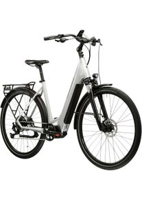 E-Bike KROSS "E-Trekkingrad Trans 5.0 28" silber 9 G&auml;nge -Shimano Mittelmotor" Gr. 56, silber (silber, schwarz), Elektrofahrr&auml;der, 56cm, 28 Zoll (71,12cm), E-Bike, SHIMANO 36 V/250 W, Mittelmotor E5000