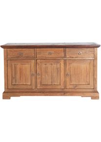 Sideboard Sit "Kommode SEADRIFT &ndash; Massives Sideboard aus recyceltem Teakholz", beige (natur), B:148cm H:83cm T:44cm, Massivholz, Recyceltes Altholz, Sideboards, Sideboard, Massives recyceltes Teakholz‑Sideboard im Vintage‑Shabby‑Chic‑Look