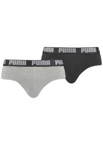 Slip Puma, Herren, Gr. L, grau (grau, schwarz), Obermaterial: 95% Baumwolle, 5% Elasthan, unifarben mit Farbeinsatz, k&ouml;rpernah, Unterhosen Slip, mit breitem Logobund, Topseller