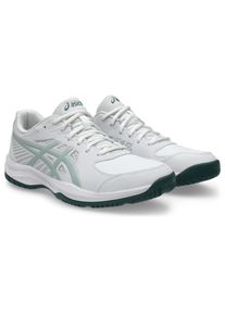 Tennisschuh asics "COURT SLIDE 4", Herren, Gr. 49, wei&szlig;, cold moss, Textil, Schuhe Tennisschuh, Multicourt-Schuh, Allcourtschuh