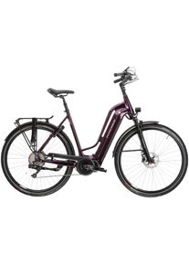 E-Bike KROSS "Trans Hybrid Prestige 630 28 Zoll lila - Shimano Mittelmotor" Gr. 51, lila (lila, schwarz), Elektrofahrr&auml;der, 51cm, 28 Zoll (71,12cm), E-Bike, SHIMANO 36 V/250 W DU-E6110, Mittelmotor