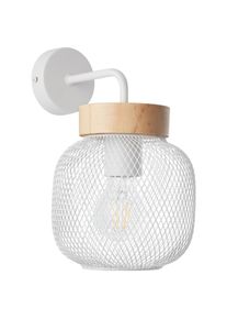Brilliant Wandleuchte "Giada", wei&szlig; (wei&szlig;, holz), 1, H: 26,5cm, 1 Stk., Leuchten, Wandlampe, H&ouml;he 26,5 cm, 1x E27, Metall/Holz, Wandleuchte