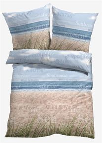 bonprix &Aacute;gyneműhuzat pamutsz&ouml;vetből, k&eacute;k, 1x 80/80 cm, 1x 135/200 cm