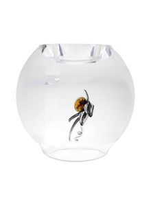Dekovase OSTSEE-SCHMUCK "- Dahlia - Glas - Bernstein" Gr. 12, wei&szlig; (12 cm), Blacklist, Vasen, Dekovase