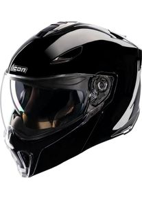 Icon Threshold Solid, capacete modular , cor: Preto , tamanho: M