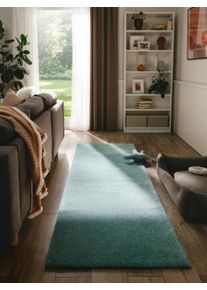 Tapis poil ras shaggy lavable Melvin Turquoise 80x250 cm0000 - Tapis poil court design moderne pour salon