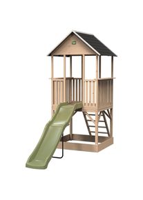 EXIT Toys Spielhaus, Gr&uuml;n, Naturfarben, Holz, Kunststoff, 118x230.5x303 cm, EN 71, CE, FSC 100%, Freizeit & Co, Gartenspielzeug, Spielh&auml;user