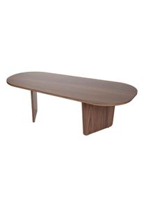 Mid.you Couchtisch, Walnussfarben, Holzwerkstoff, Holzoptik, Freiform, 65x40x130 cm, einfacher Aufbau, Wohnzimmer, Wohnzimmertische, Couchtische