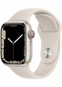 Apple Watch Series 7 Aluminium 45 mm (2021) | GPS + Cellular | silber | Sportarmband Polarstern